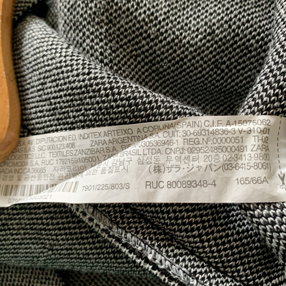 Zara S pull on skirt black and grey tweed - Picture 7 of 7